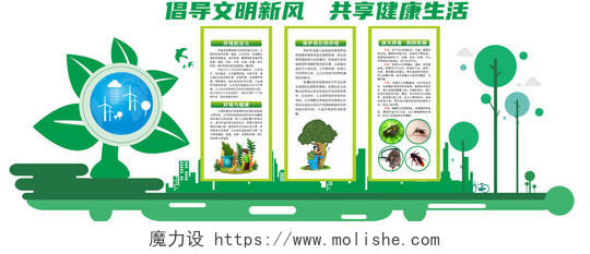 绿色创意保护环境倡导文明文化墙保护环境爱护环境文化墙
